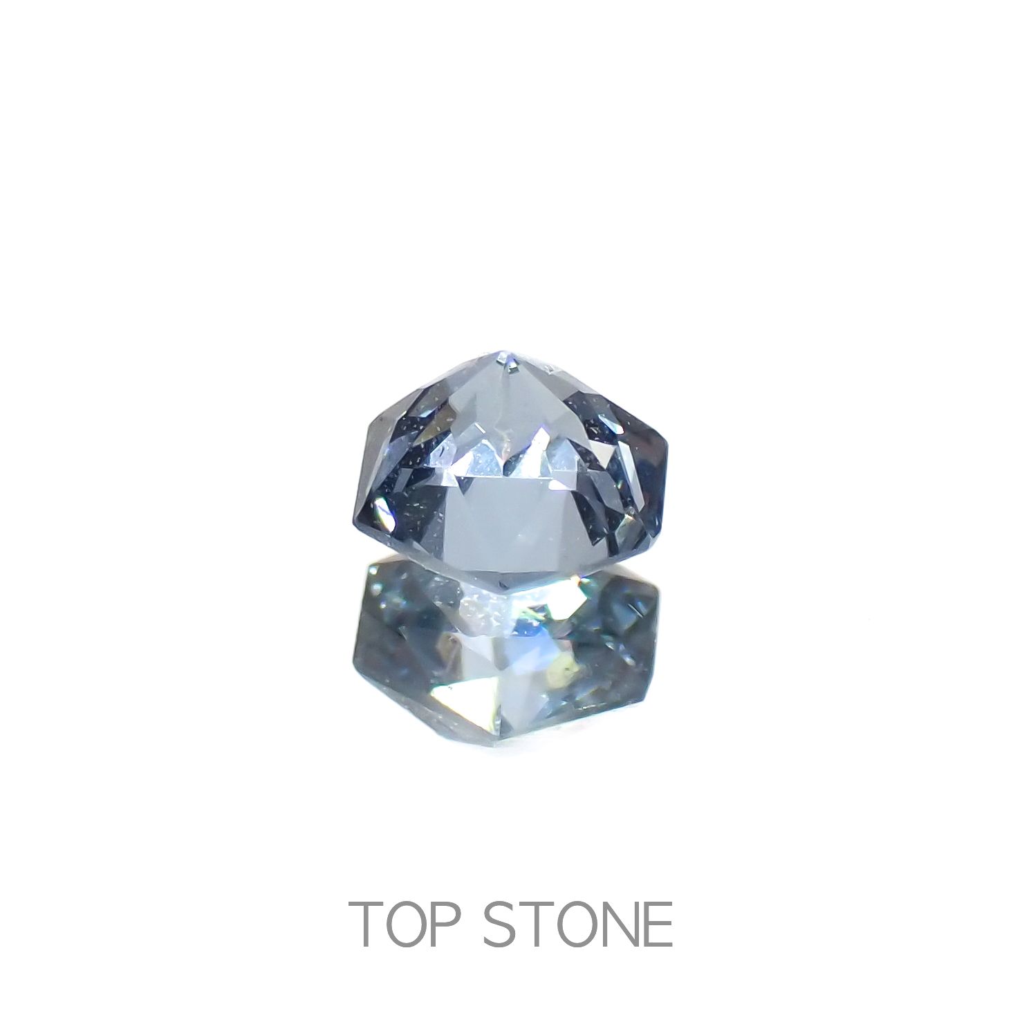 ◇ヘキサゴンカット◇グレイッシュブルースピネル(宝石名スピネル)ビルマ/マダガスカル産 0.23ct 識別済[230220653]3.3x3.2mm前後