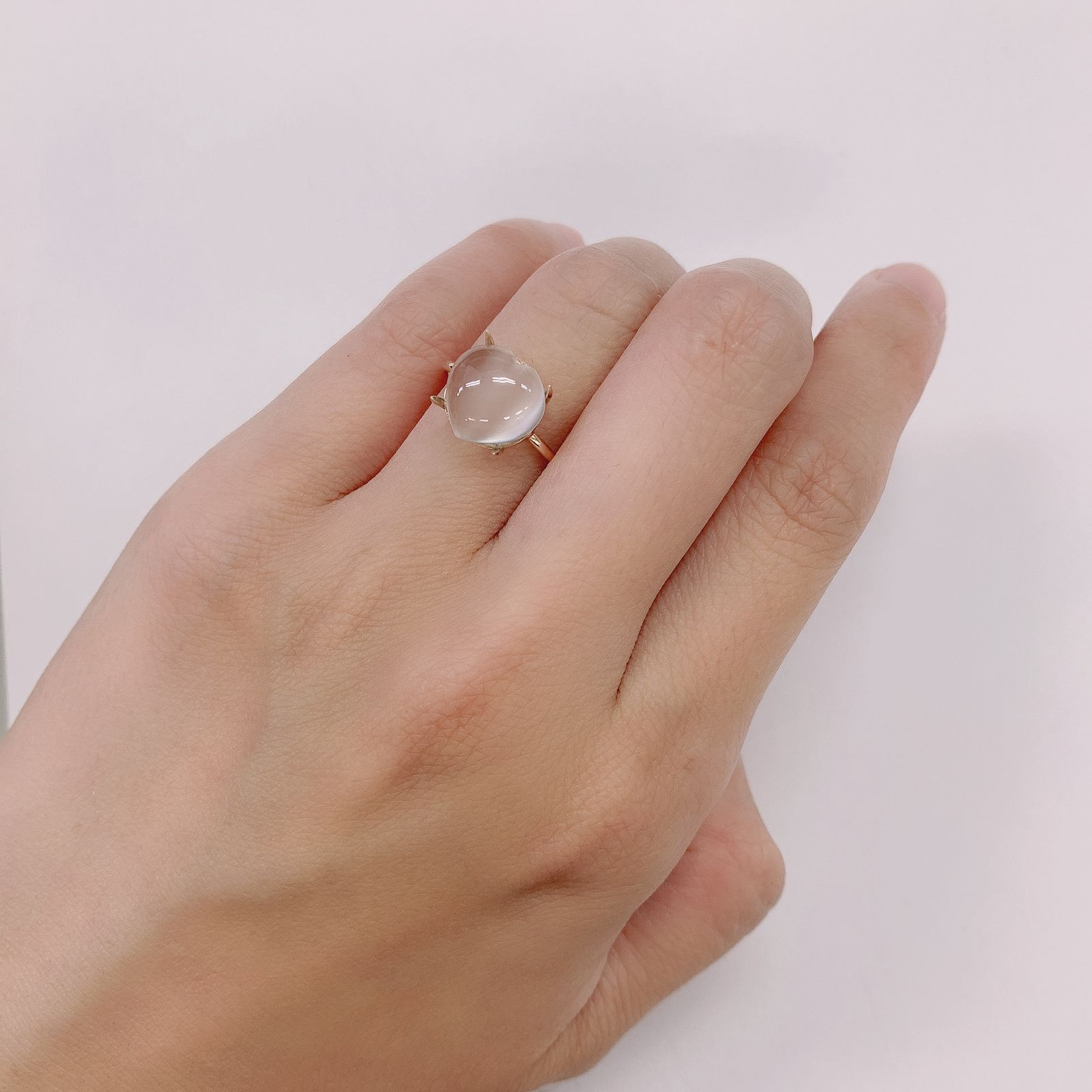 ムーンストーンキャッツアイ(宝石名ムーンストーン・キャッツアイ) インド産 3.32ct 識別済[210812727]9.9×9.8mm前後