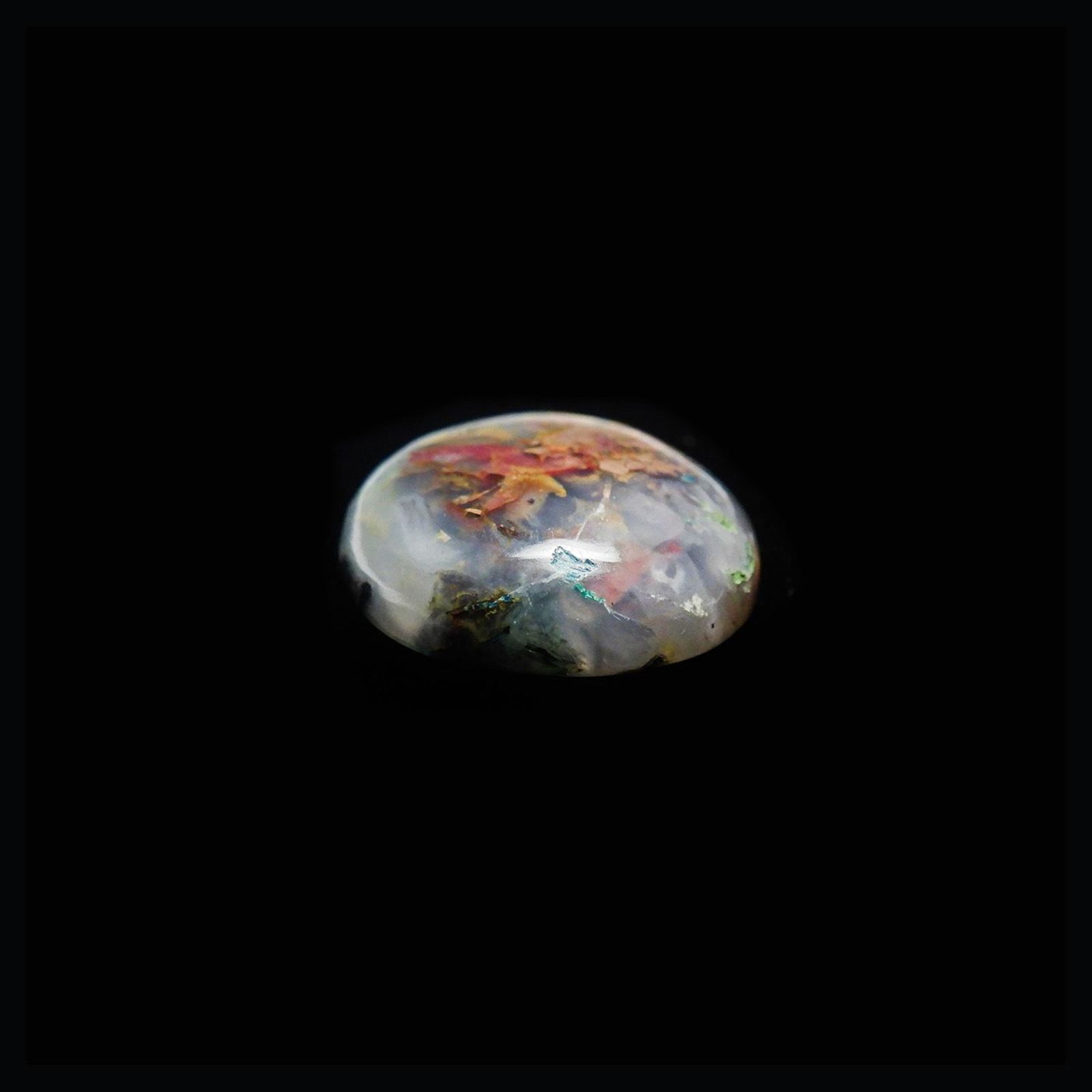 コッパークリソコラインカルセドニー インドネシア産 16.25ct / 17.9x17.7mm前後 [240125547]