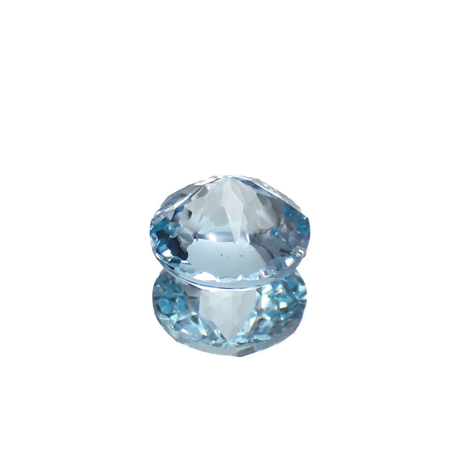 ◇カスタムカット◇ブルートパーズ ブラジル産 4.37ct[221219320]9.9x9.9mm前後