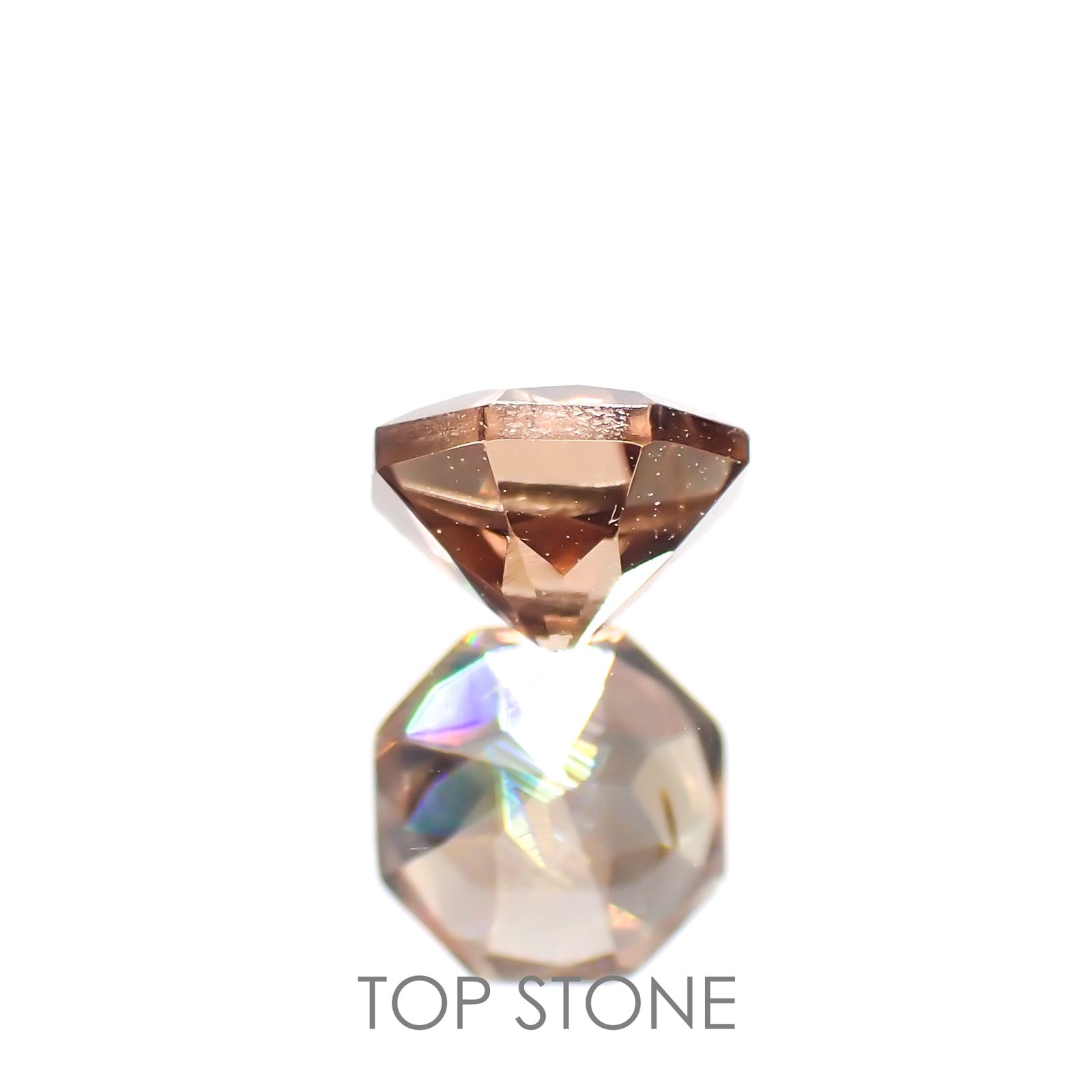 ◇オクタゴンカット◇シナモンカラージルコン(宝石名ジルコン) カンボジア産 0.88ct 識別済[210410482]5.2×5.1mm前後