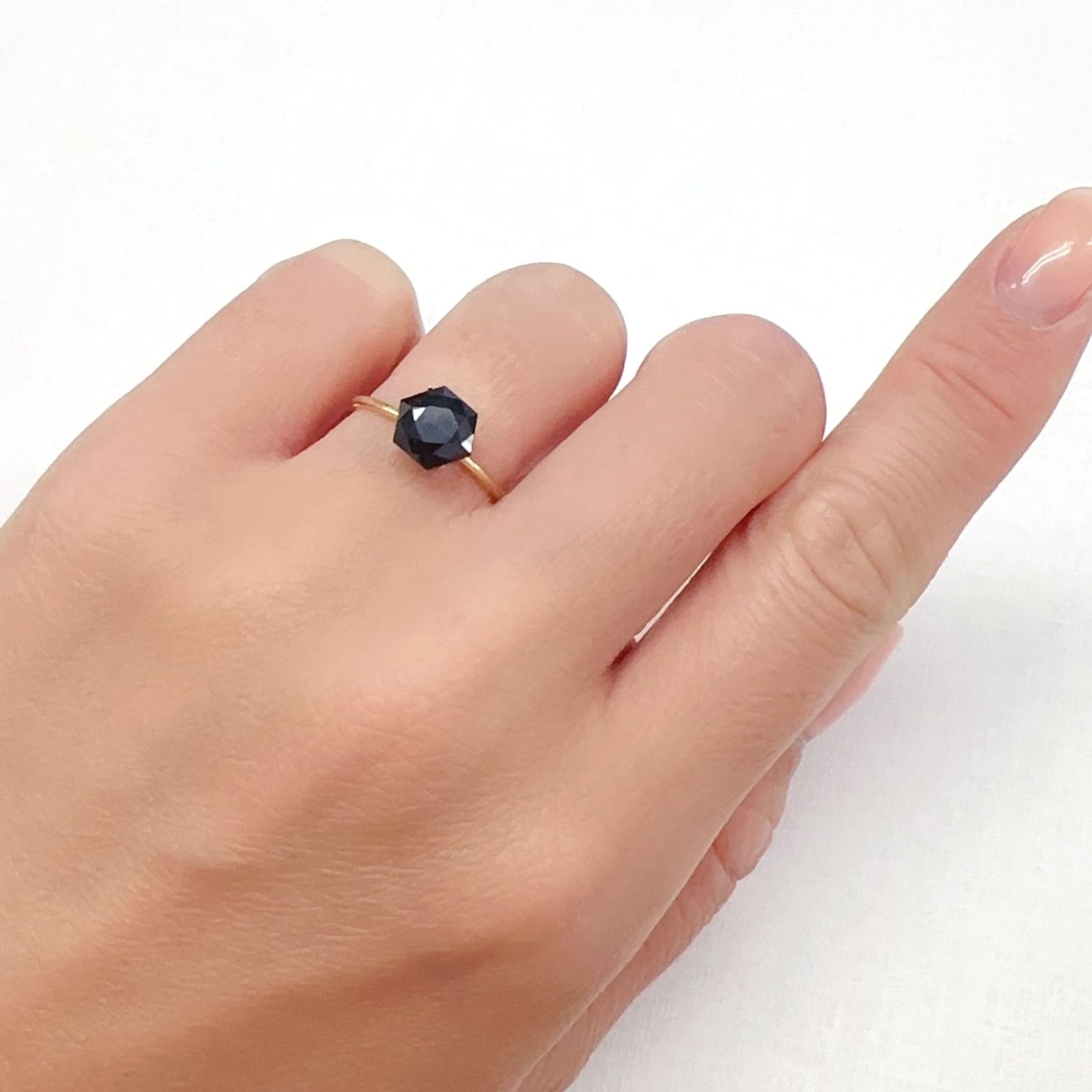 ◇ヘキサゴンカット◇モリオン チベット産 1.48ct[240427363]7.1x6.9mm前後