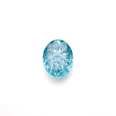 ◇甲州貴石切子Plus Three◇アパタイト カード付き(宝石名アパタイト)ブラジル産 2.13ct 識別済[230321261]10.1x7.9mm前後