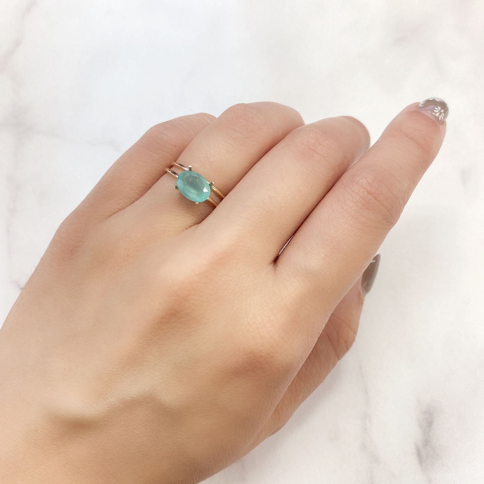 アクアプレーズ 南アフリカ産 ルース 1.3ct[210912345]8.2×6.1mm前後