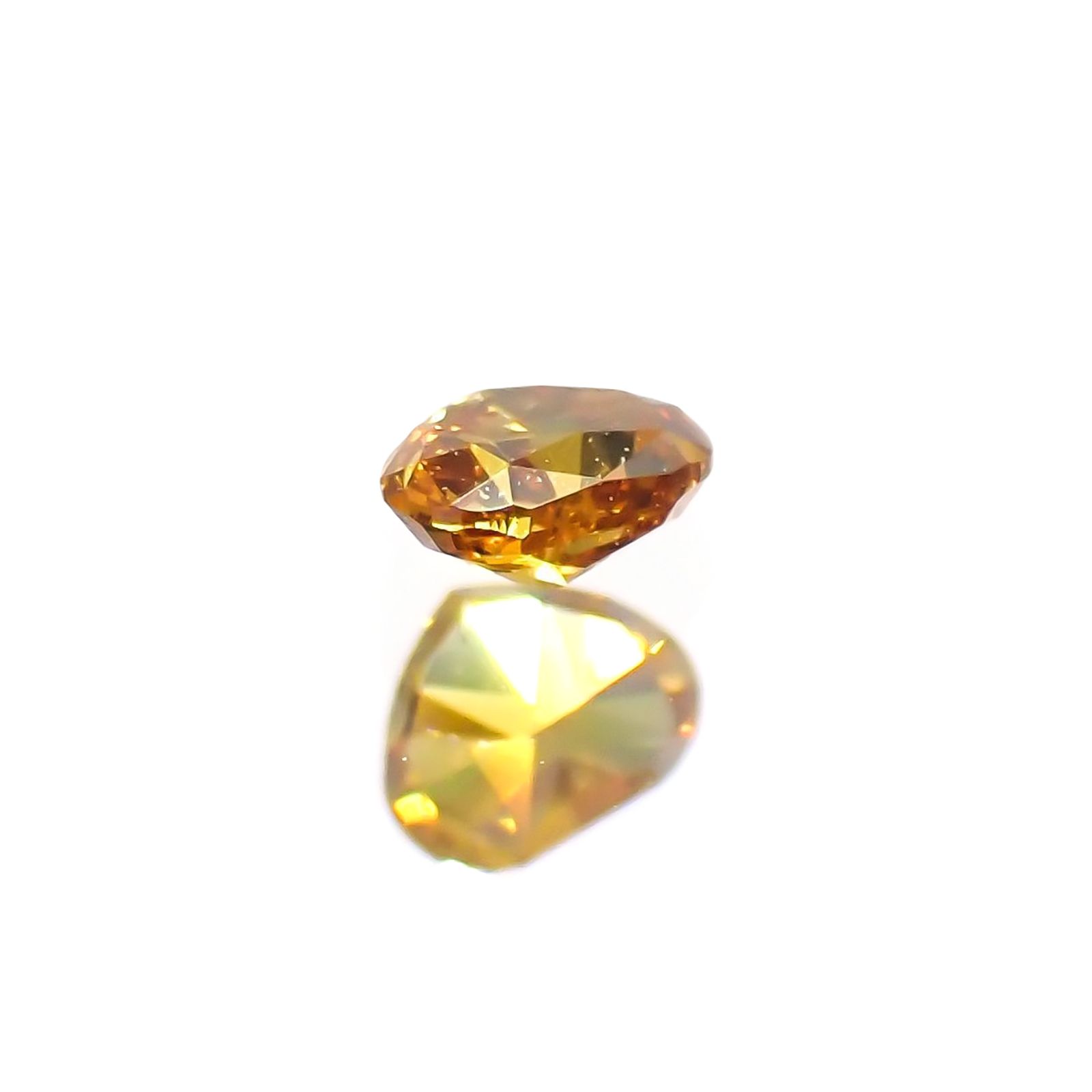 オレンジダイヤモンド SI-2 | FANCY DEEP YELLOW ORANGE(宝石名ダイアモンド) ソ付(CGL) 0.119ct / 2.74x3.33mm前後 [220115151]