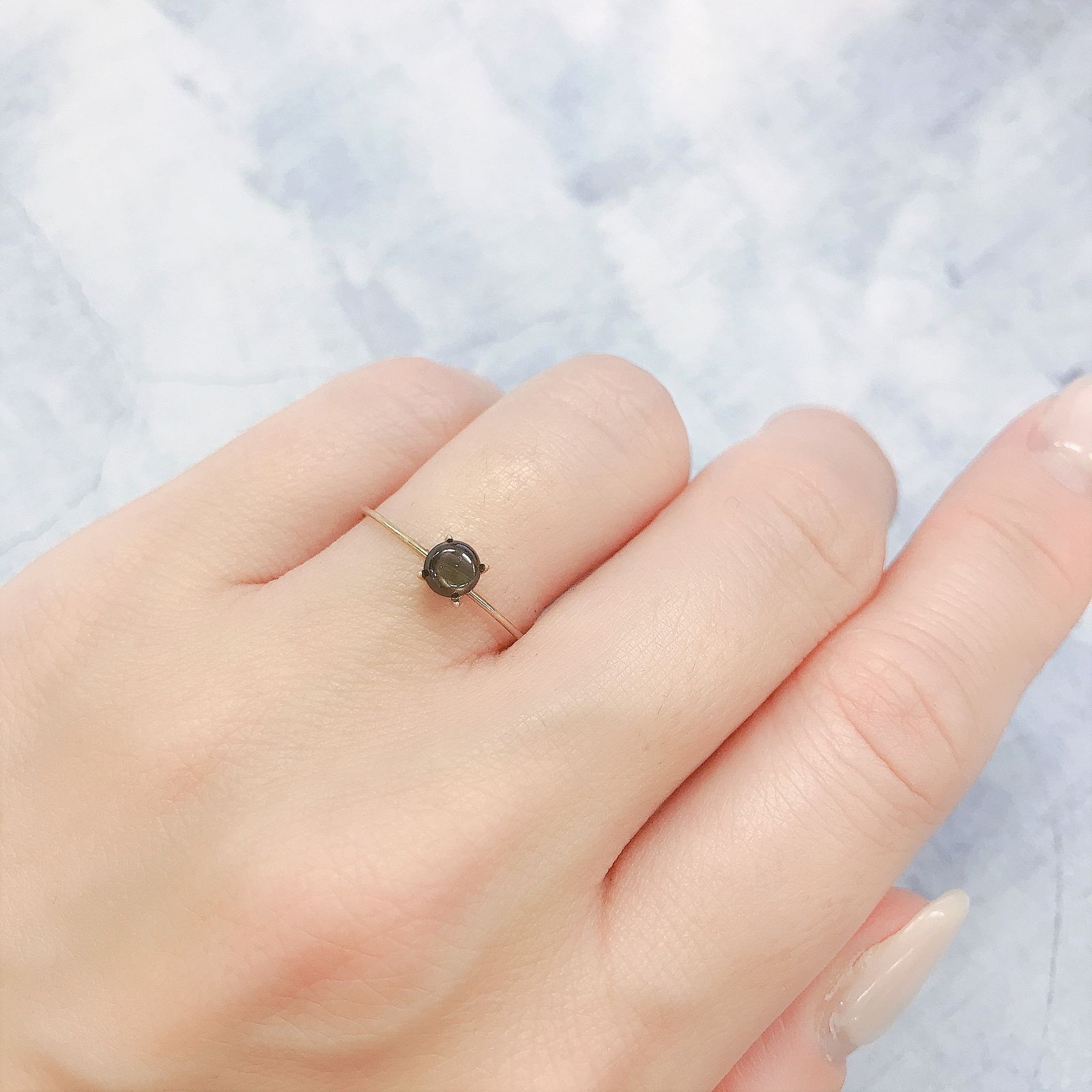 ゴールドシーンサファイア(宝石名シーン・サファイア)ケニア産 0.40ct 識別済[220616221]4.3x4.2mm前後