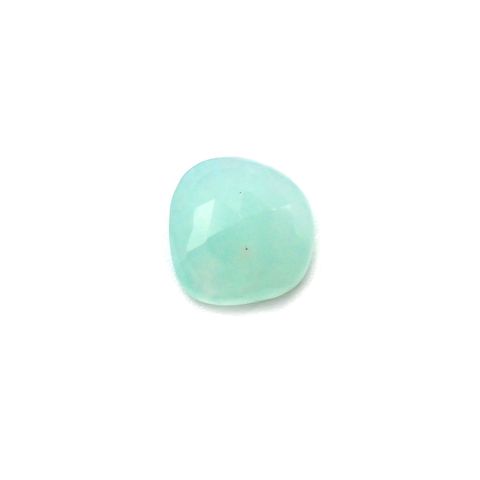 ◇フリーフォーム・ローズカット◇アクアプレーズ(宝石名ブルー グリーン・カルセドニー)南アフリカ産 3.41ct 識別済[231023966]11.2x11.6mm前後