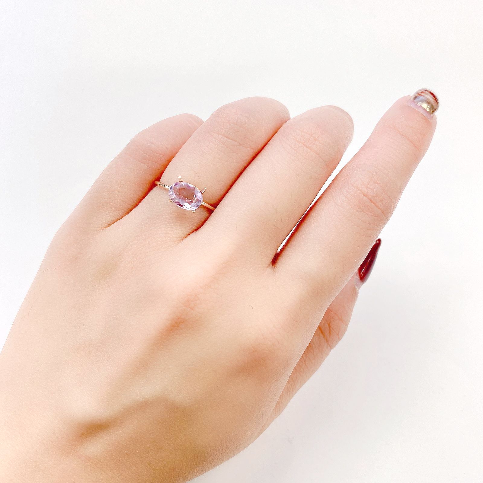 ピンクフローライト(宝石名ピンク・フルオライト)ブラジル産 1.30ct 識別済[230522252]7.9x6mm前後