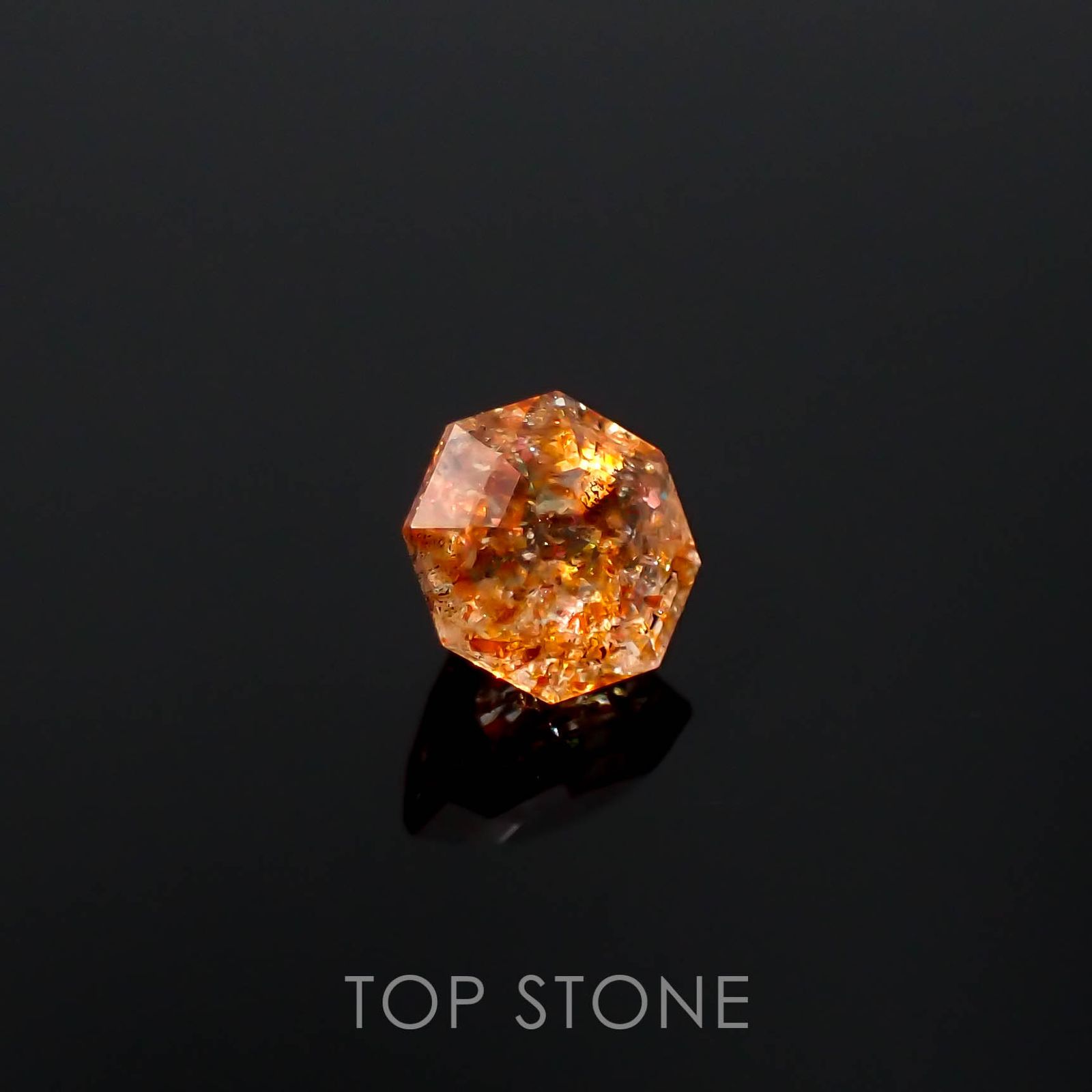 ◇オクタゴンカット◇イリュージョンサンストーン タンザニア産 0.62ct[230320951]5.1x5mm前後