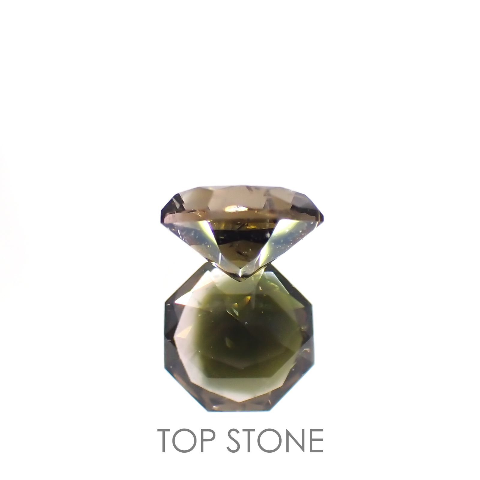 ◇オクタゴンカット◇バイカラートルマリンSA(宝石名トルマリン) ブラジル/アフリカ産 0.867ct ソ付(彩珠)[21049170]6.2×6.2mm前後