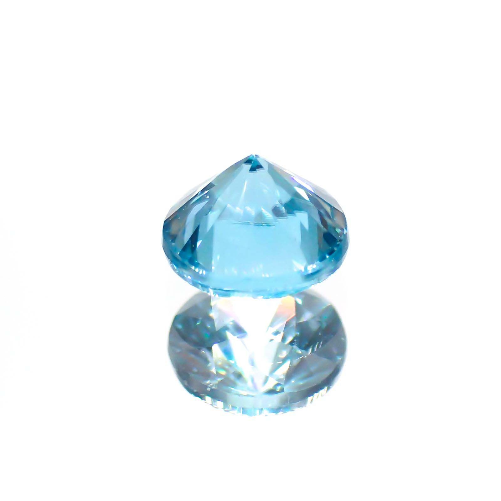 ブルージルコン(宝石名ジルコン) カンボジア産 0.76ct 識別済[211013449]4.9×4.9mm前後
