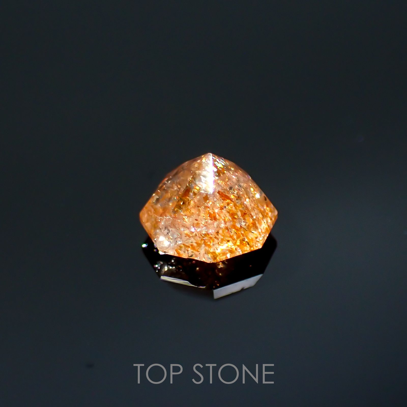 ◇オクタゴンカット◇イリュージョンサンストーン インド産 0.54ct[220115495]5x5mm前後