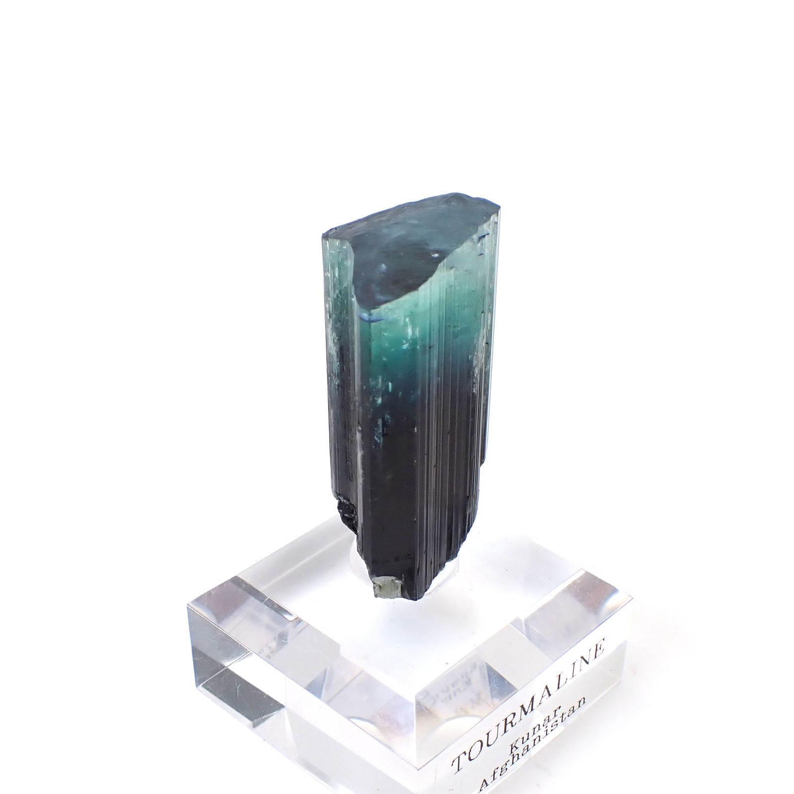 トルマリン柱状結晶原石 アフガニスタン・クナル州産 アクリル台座付き 132.24ct(26.44g) / 15.7x22.7x41.8mm前後 [260632366]