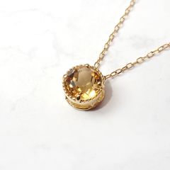 ◇K18 Lumiere（ルミエール）◇シトリン | 一粒石ジュエリー 5mm [チャーム/ペンダントトップ※チェーン別売り]