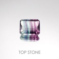 バイカラーフローライト ブラジル産 ルース 3.95ct[20128509]10.1×8mm前後