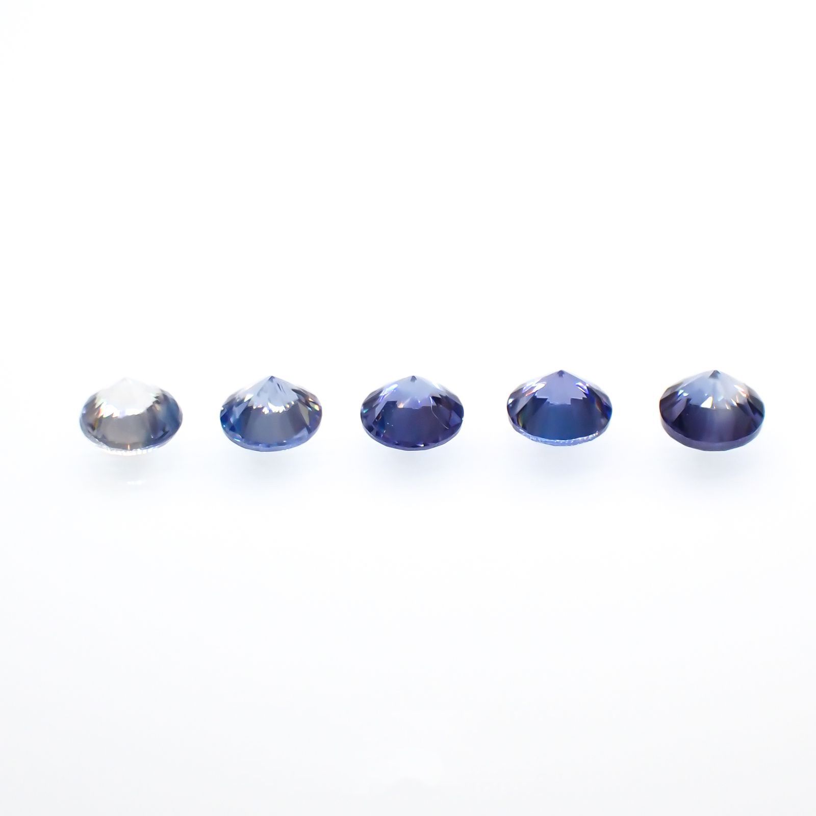 ベニトアイト カラーグラデーション5個セット アメリカ・カリフォルニア州サンベニト産 0.27ct(5pcs合計)[220616633]2.2-2.3x2.2-2.3mm前後