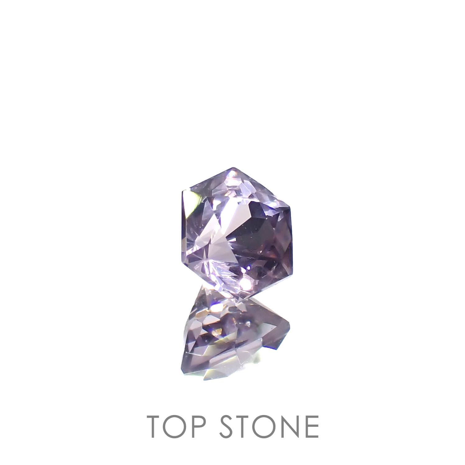 ◇ヘキサゴンカット◇パープルスピネル(宝石名スピネル)ビルマ/マダガスカル産 0.43ct 識別済[230220645]4.2x4.1mm前後