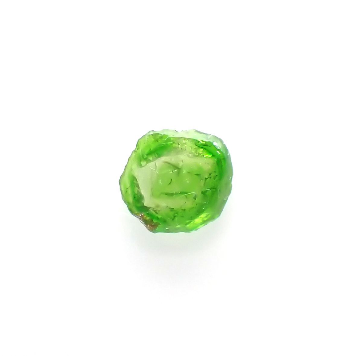デマントイドガーネット 原石スライス(宝石名デマントイド・ガーネット) 0.25ct 識別済[210912781]5.1×4.8mm前後