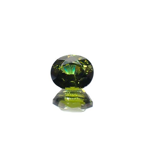グリーンジルコン スリランカ/カンボジア産 1.56ct[240929085]6.9x5.7mm前後