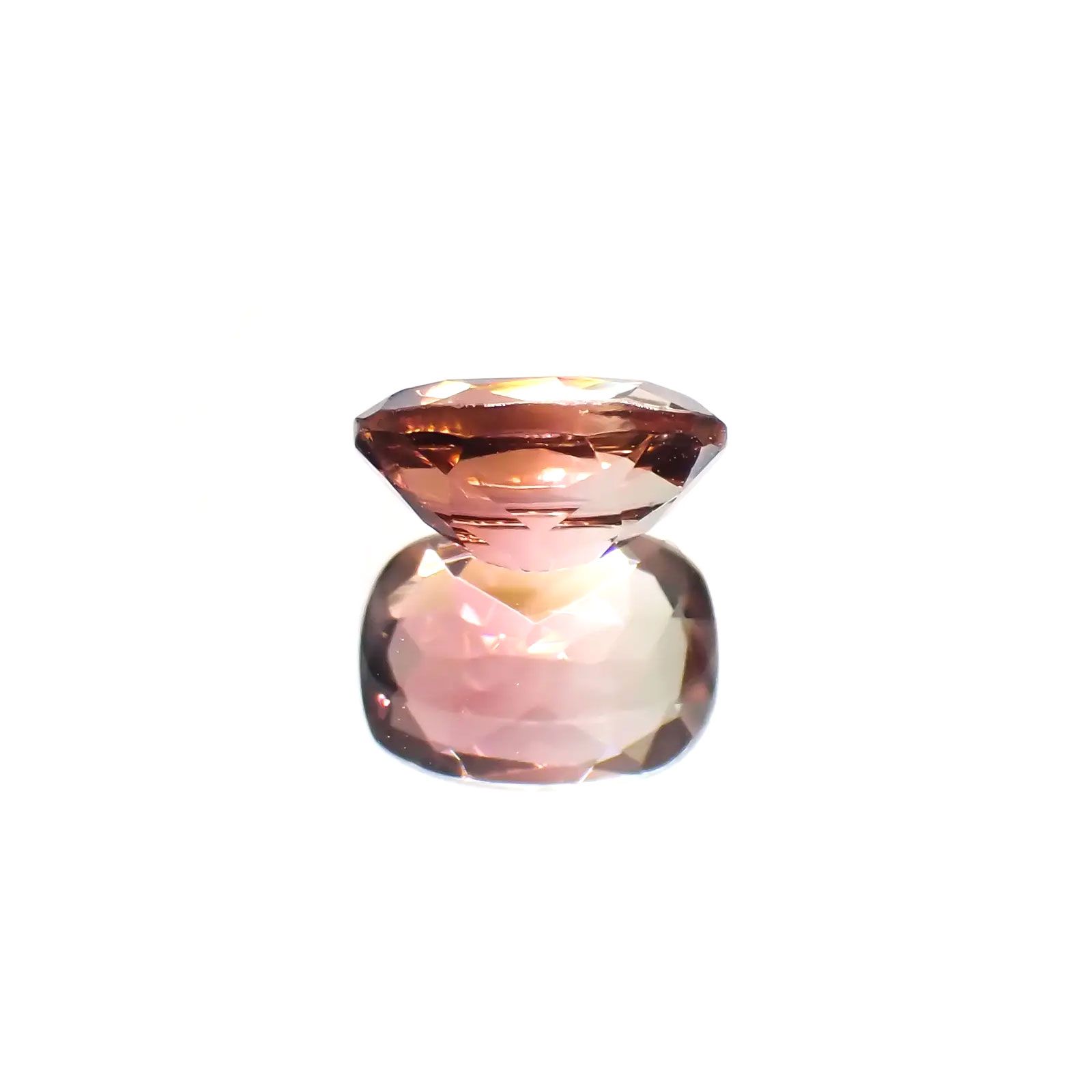 バイカラートルマリン(宝石名トルマリン)コンゴ産 1.06ct 識別済[250114999]7.4x5.5mm前後