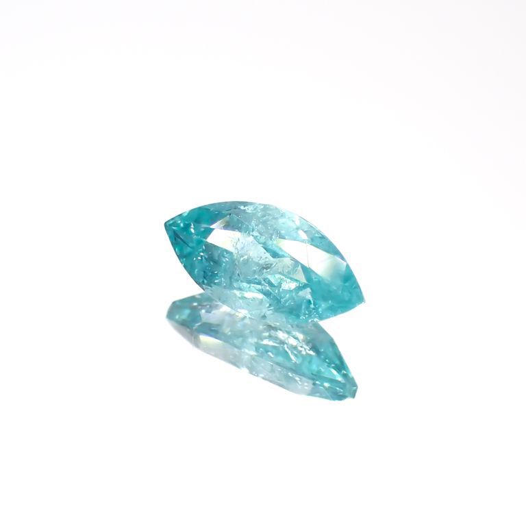 パライバトルマリン(宝石名トルマリン/別名パライバ・トルマリン)ブラジル・キントス鉱山産 0.459ct ソ付(宝貴協)[221018839]7.6x3.7mm前後
