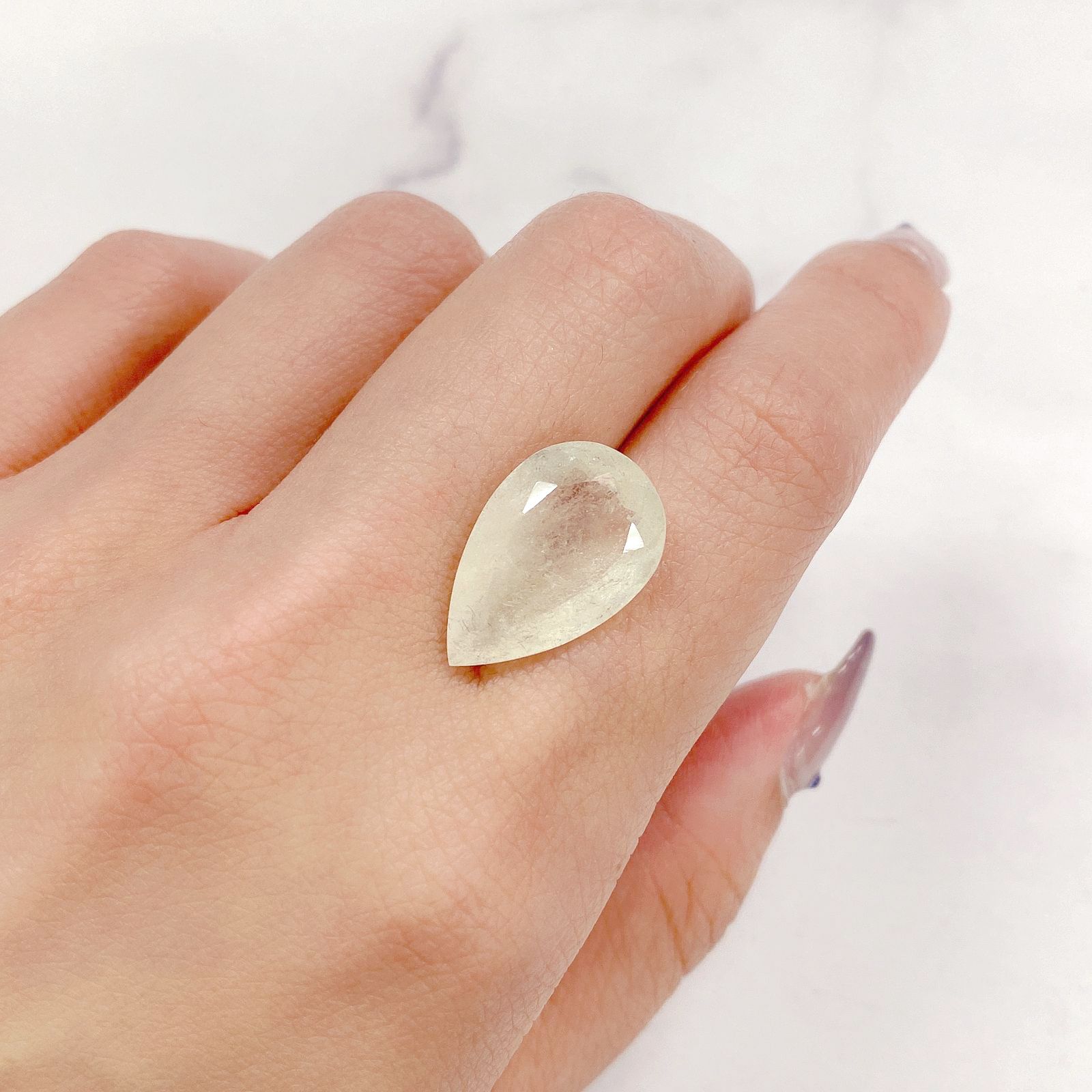 サルファーインクォーツ ブラジル産 9.77ct[231124311]19.3x12.4mm前後