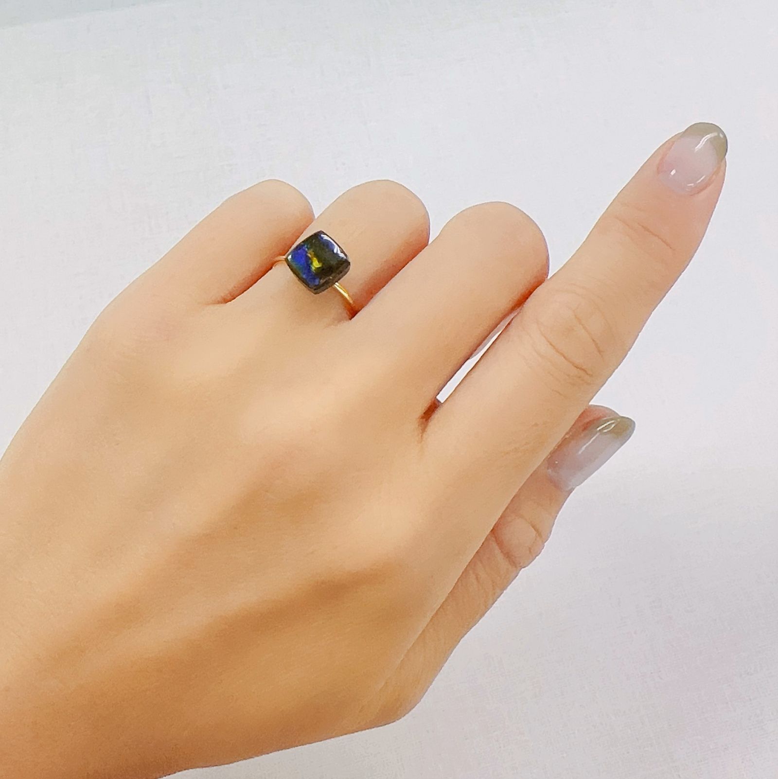 アンモライト トリプレット カナダ産 3.03ct[230823115]8.2x8.1mm前後