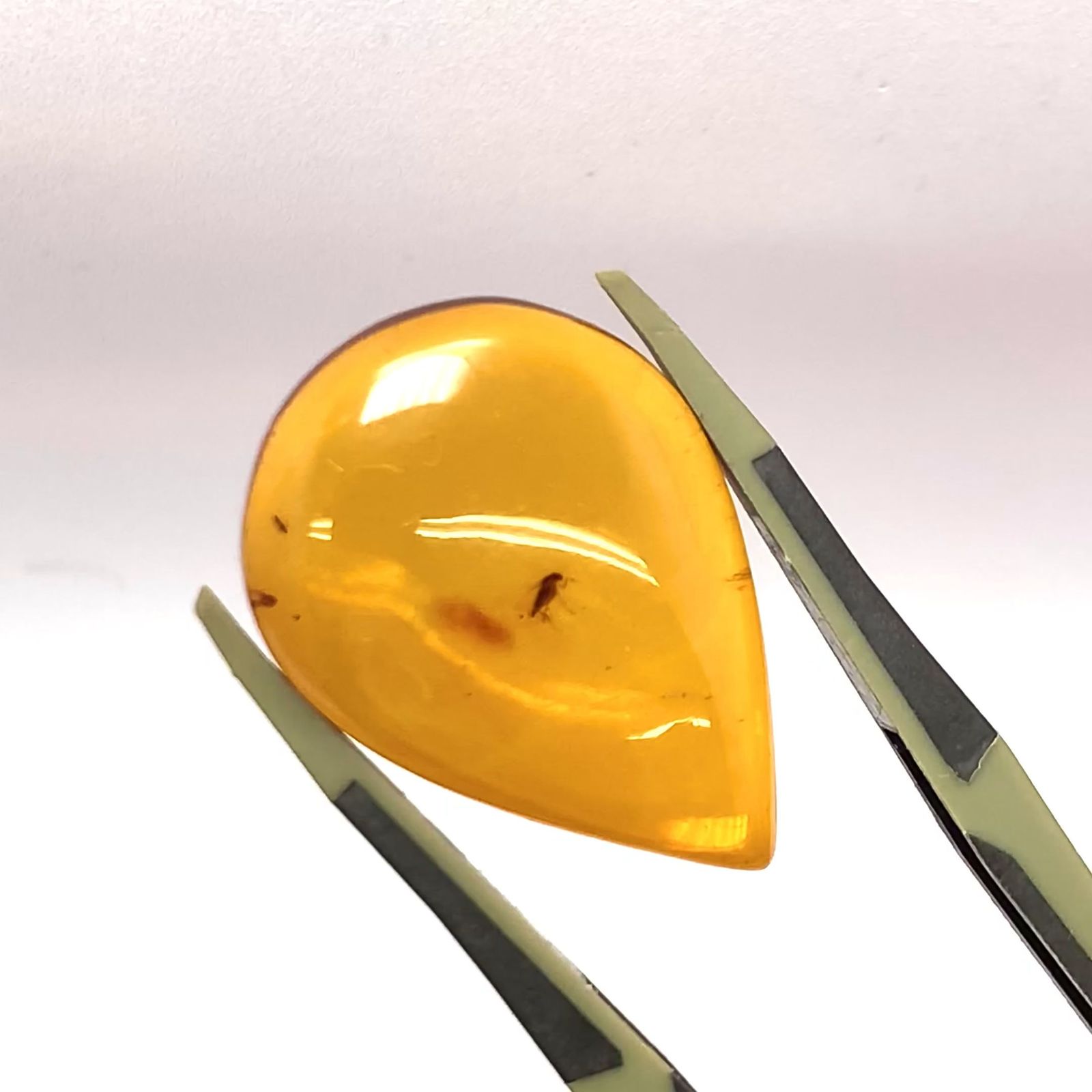 虫入り琥珀 コロンビア産 13.56ct / 30.9x21.8mm前後 [221018546