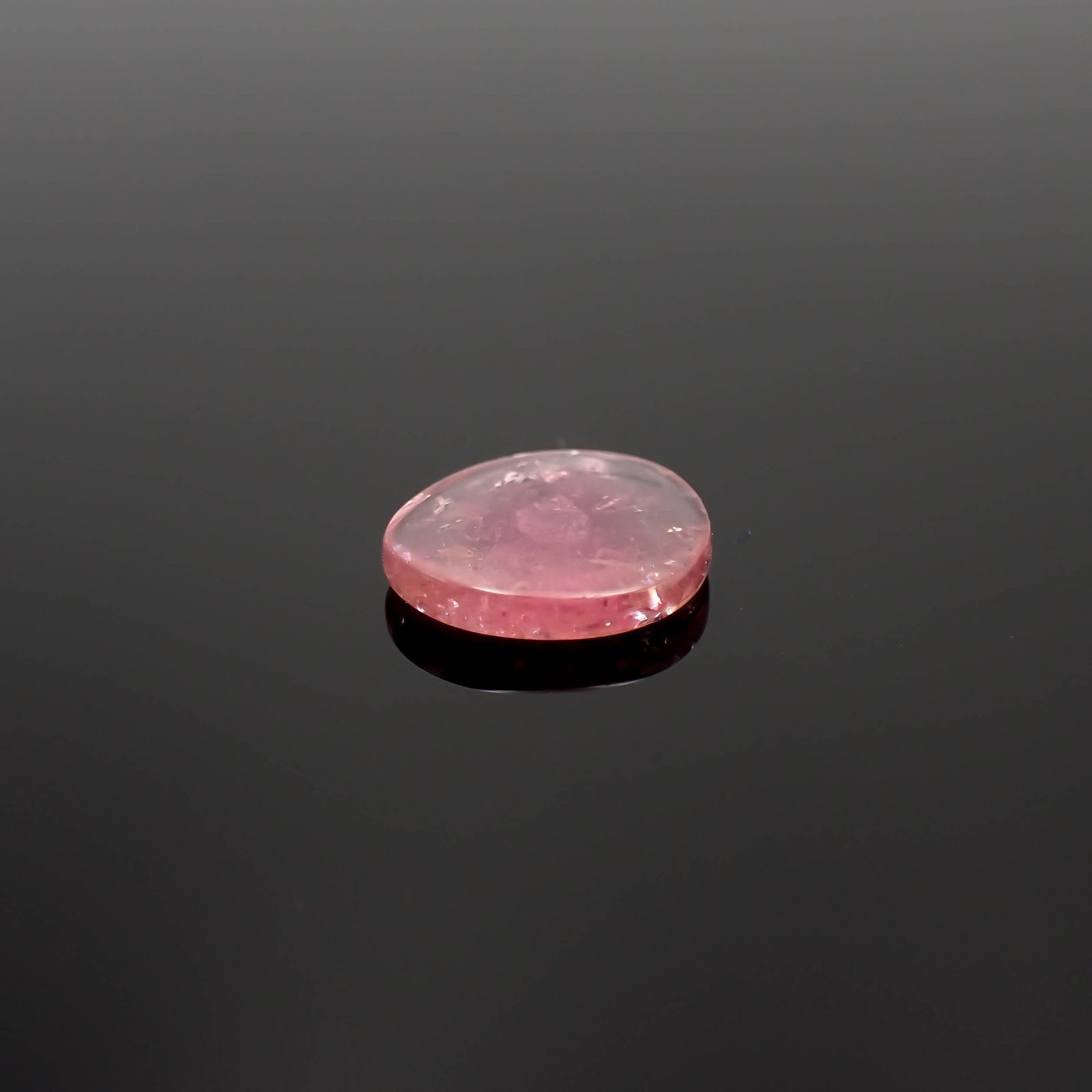 ピンクウォーターメロントルマリン 原石スライス コンゴ民主共和国産 2.11ct[230421483]10.5x9.5mm前後