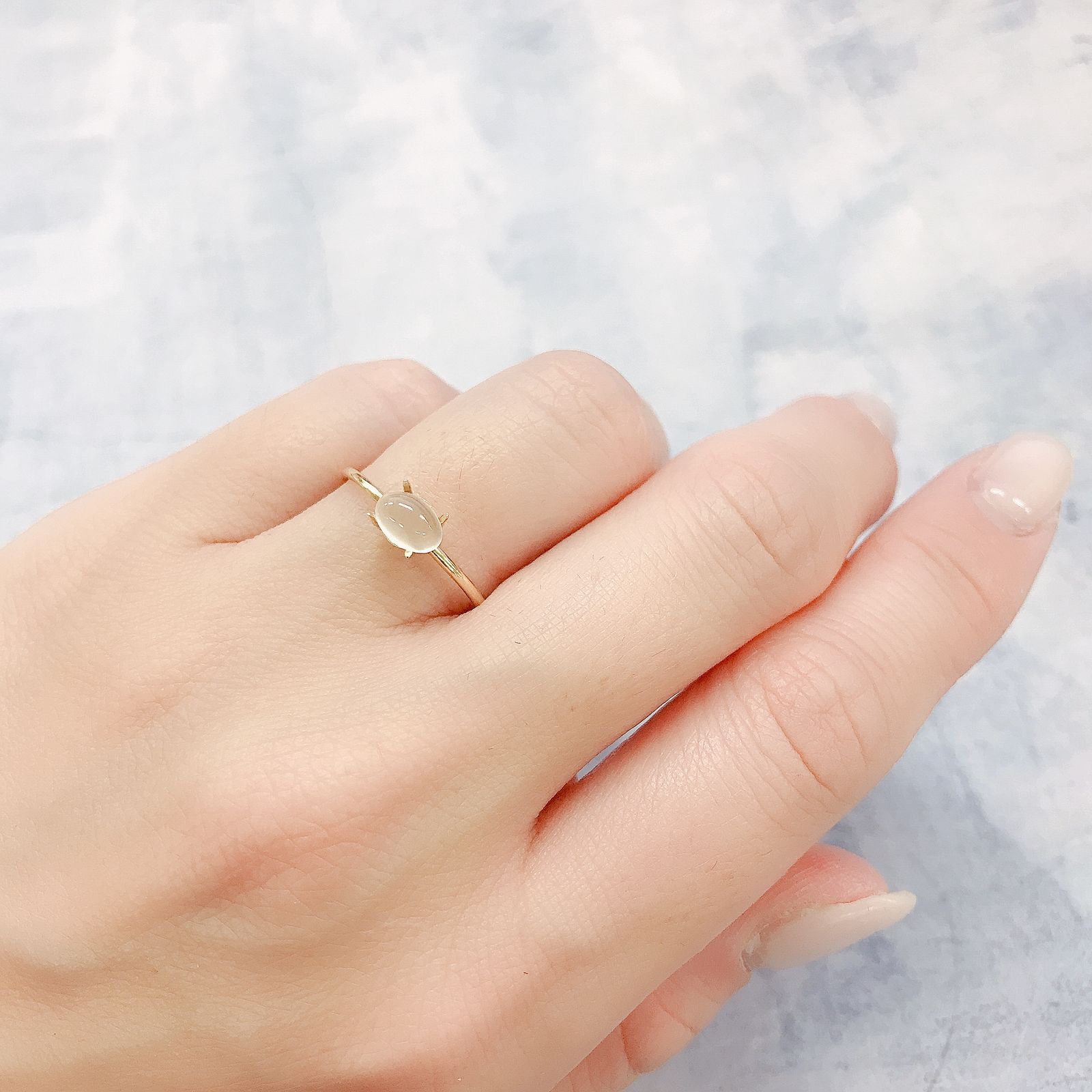ムーンストーンキャッツアイ(宝石名ムーンストーン・キャッツアイ)インド産 0.64ct 識別済[220515788]6x4mm前後