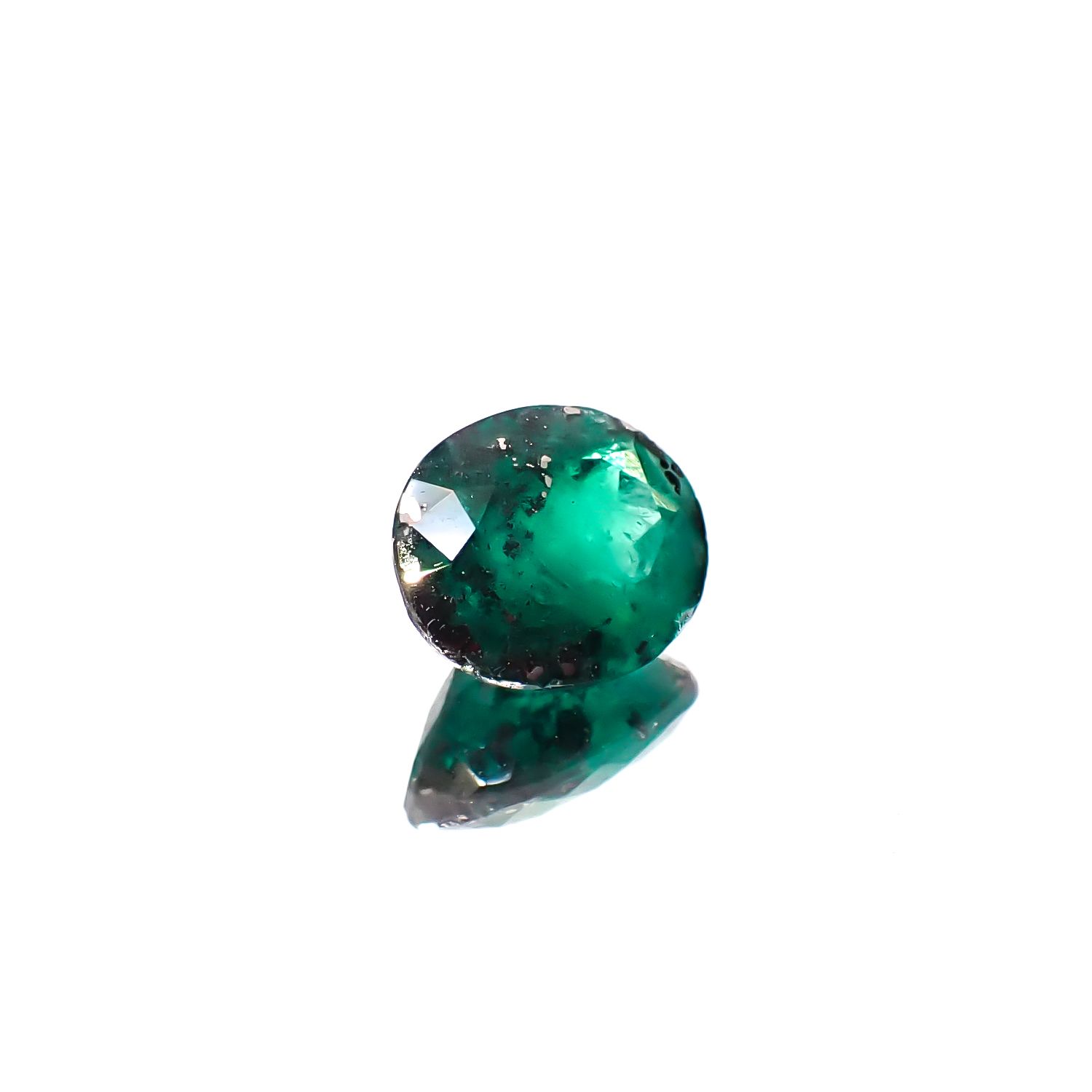 パイライトインエメラルド コロンビア産 1.24ct [241229556]7.9x6.5mm前後