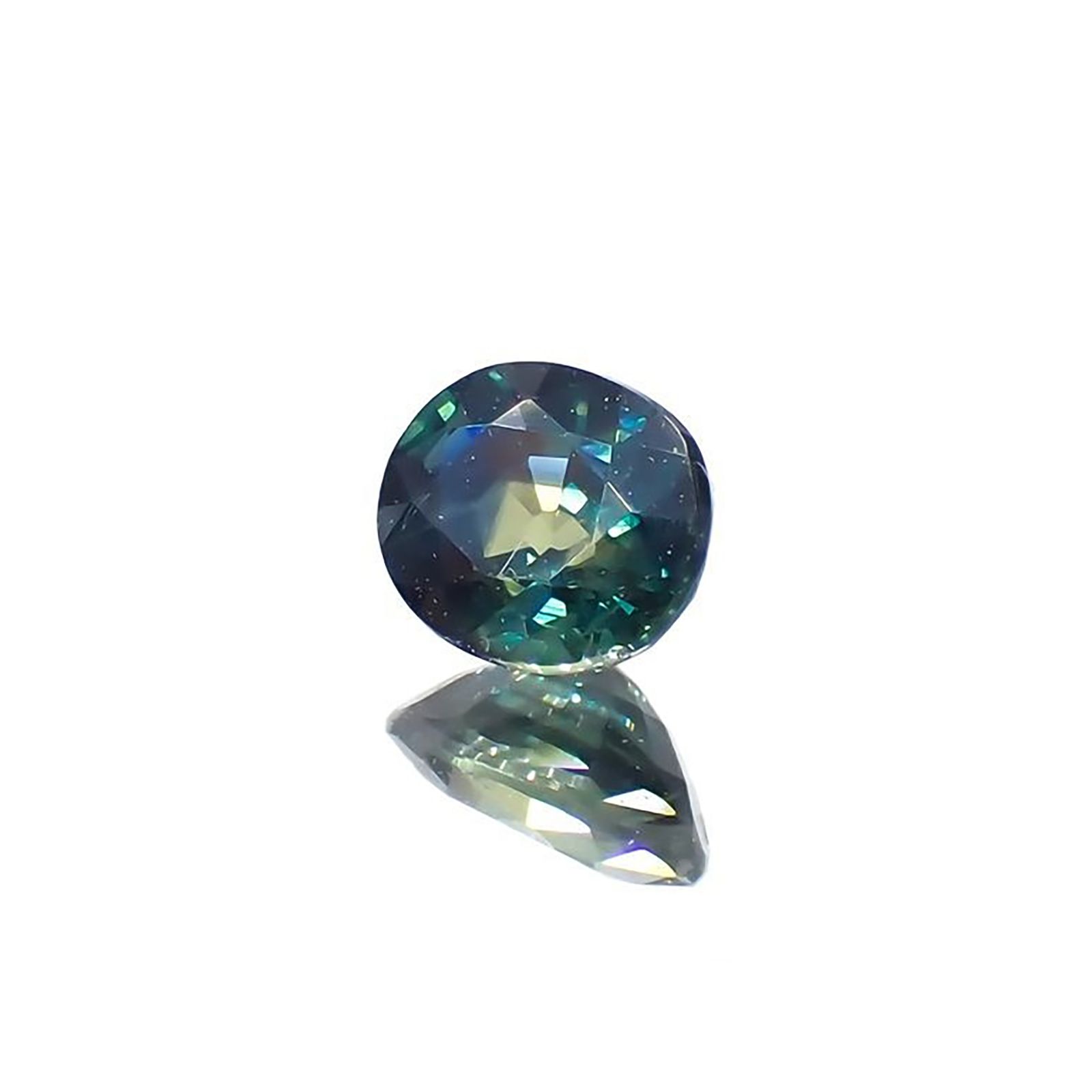 バイカラーサファイア マダガスカル/オーストラリア産 0.48ct / 4.8x3.9mm前後 [221018231]