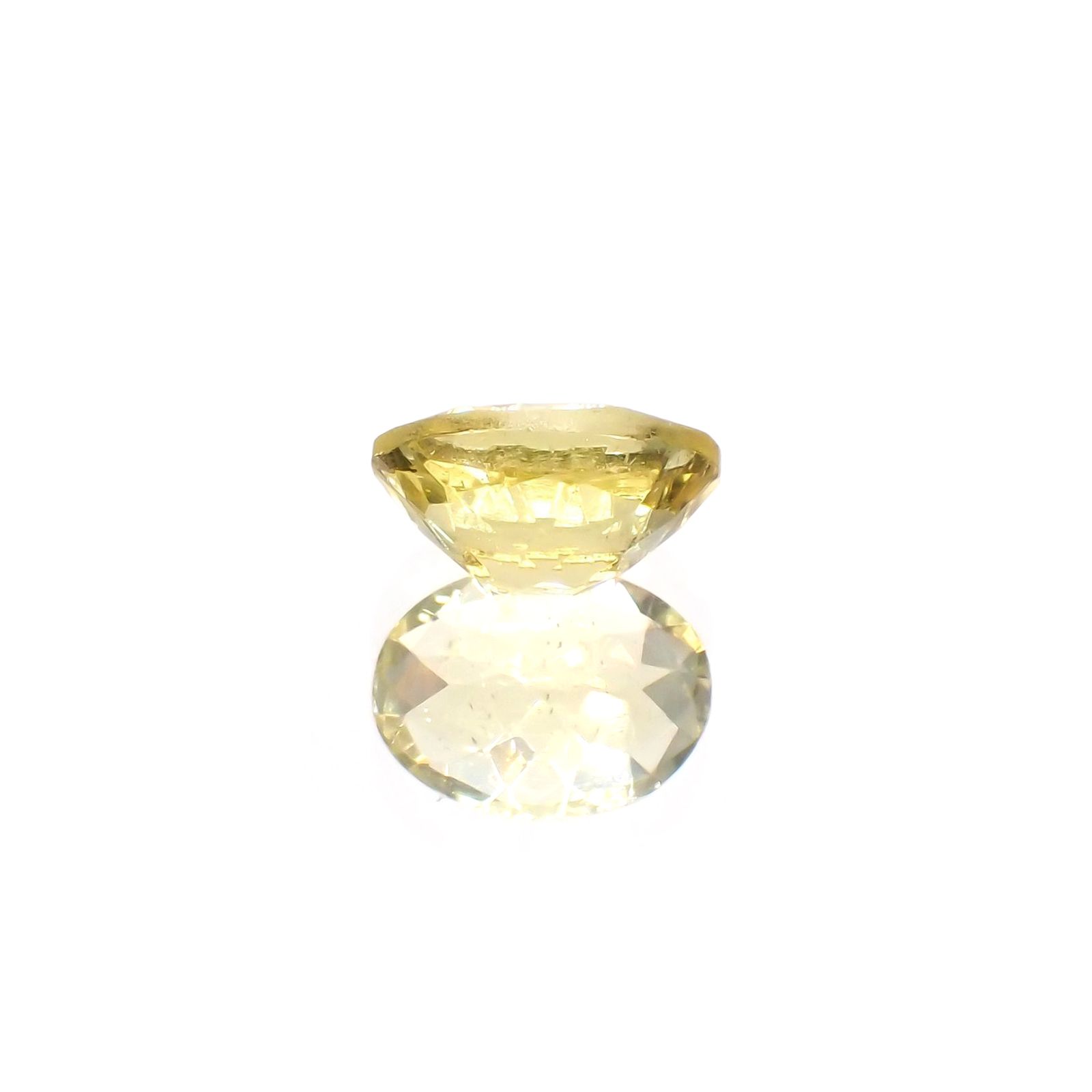 レモンイエローアパタイト(宝石名アパタイト) メキシコ産 識別済 1.41ct / 8.1x6.1mm前後 [210913226]
