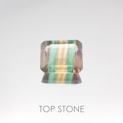 バイカラーフローライト ブラジル産 ルース 3.69ct[20107065]10×8mm前後