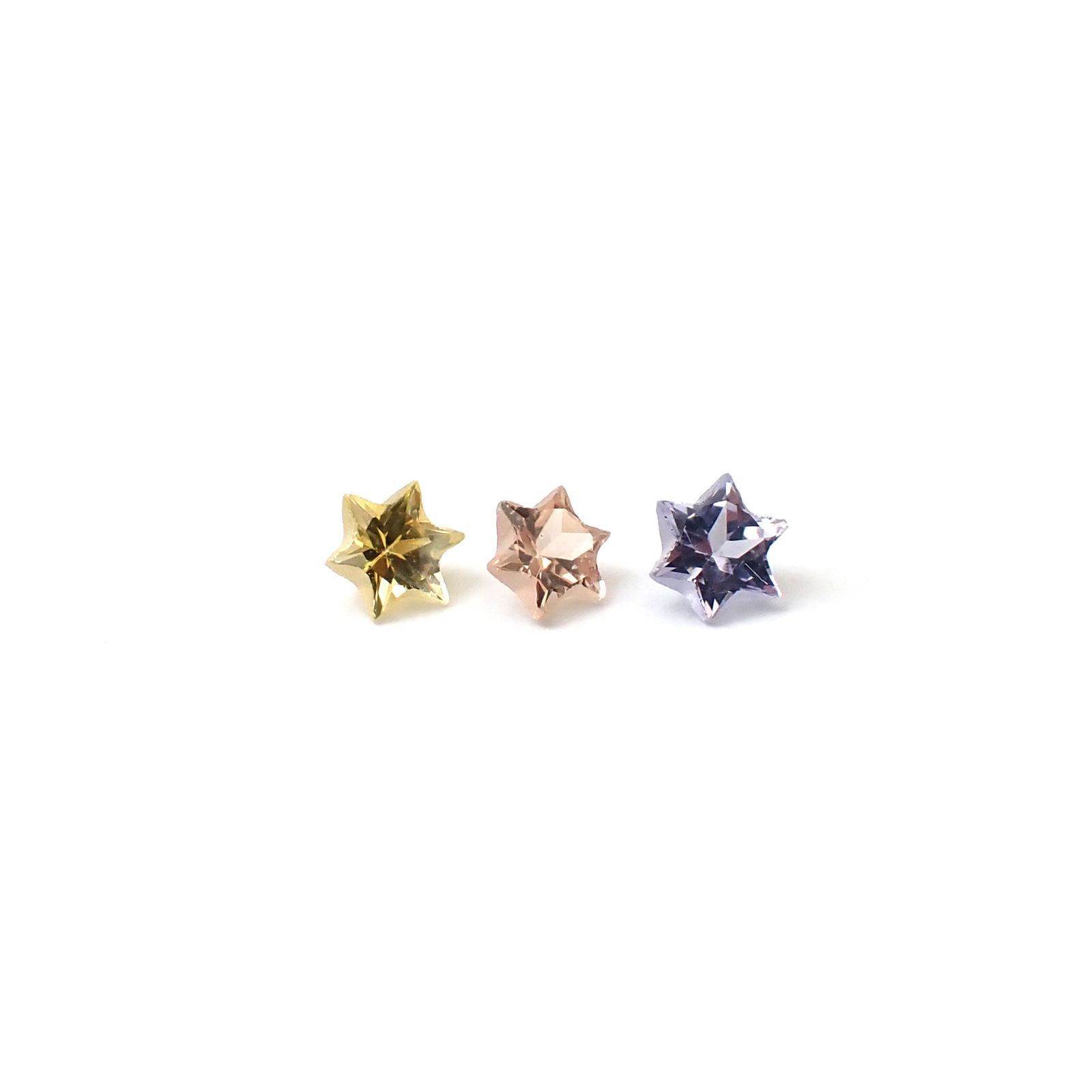 ◇カスタムカット◇サファイア カラーグラデーション3個セット スリランカ/マダガスカル産 0.27ct(3pcs合計) / 3.0-3.2x3.0-3.2mm前後 [260632327]