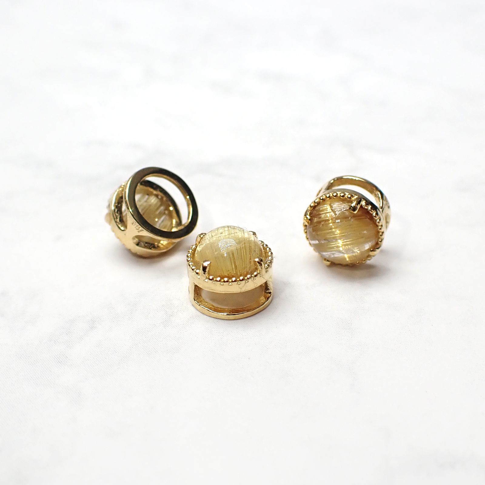 ◇K18 Lumiere（ルミエール）◇ルチルクォーツ | 一粒石ジュエリー 5mm [チャーム/ペンダントトップ※チェーン別売り]
