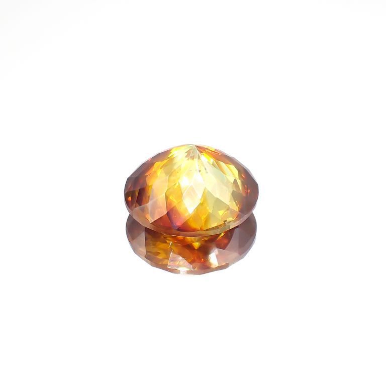 パーティカラースファレライト(宝石名パーティカラード・スファレライト)スペイン・カンタブリア州サンタンデール産 15.341ct ソ付(彩珠)[221018958]15.1x15.1mm前後