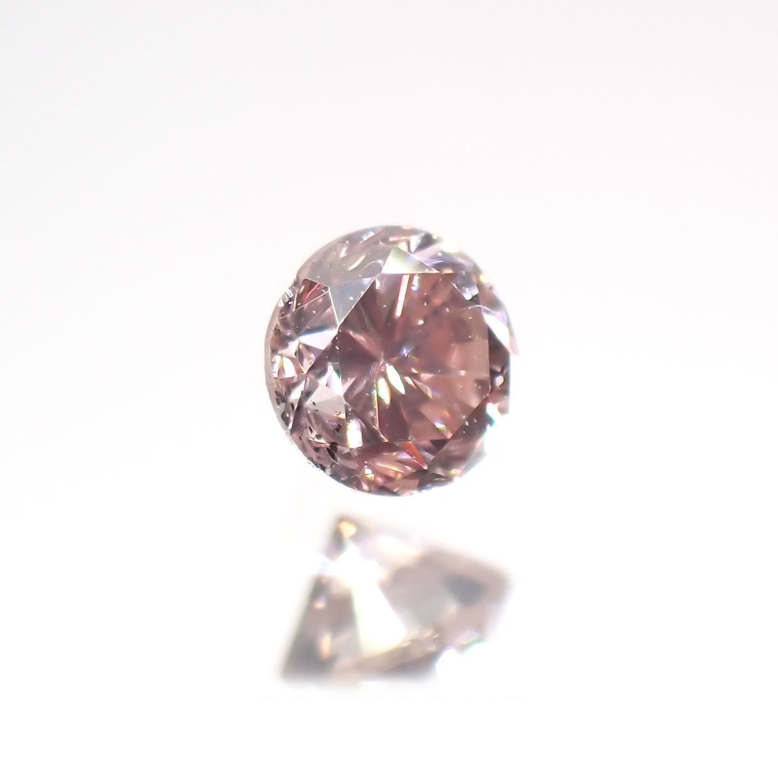 ピンクダイヤモンド(宝石名ダイヤモンド) SI-2 / FANCY ORANGY PINK 0.066ct ソ付(CGL)[210611087]2.3×2.4mm前後