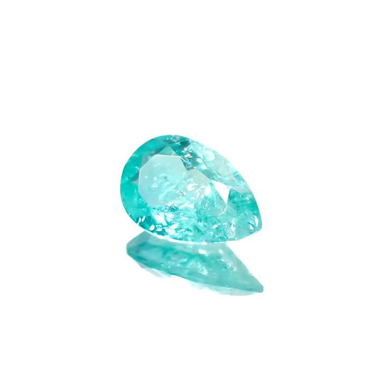 パライバトルマリン(宝石名トルマリン/別名パライバ・トルマリン)ブラジル・キントス鉱山産 0.340ct ソ付(宝貴協)[221018748]6x3.9mm前後