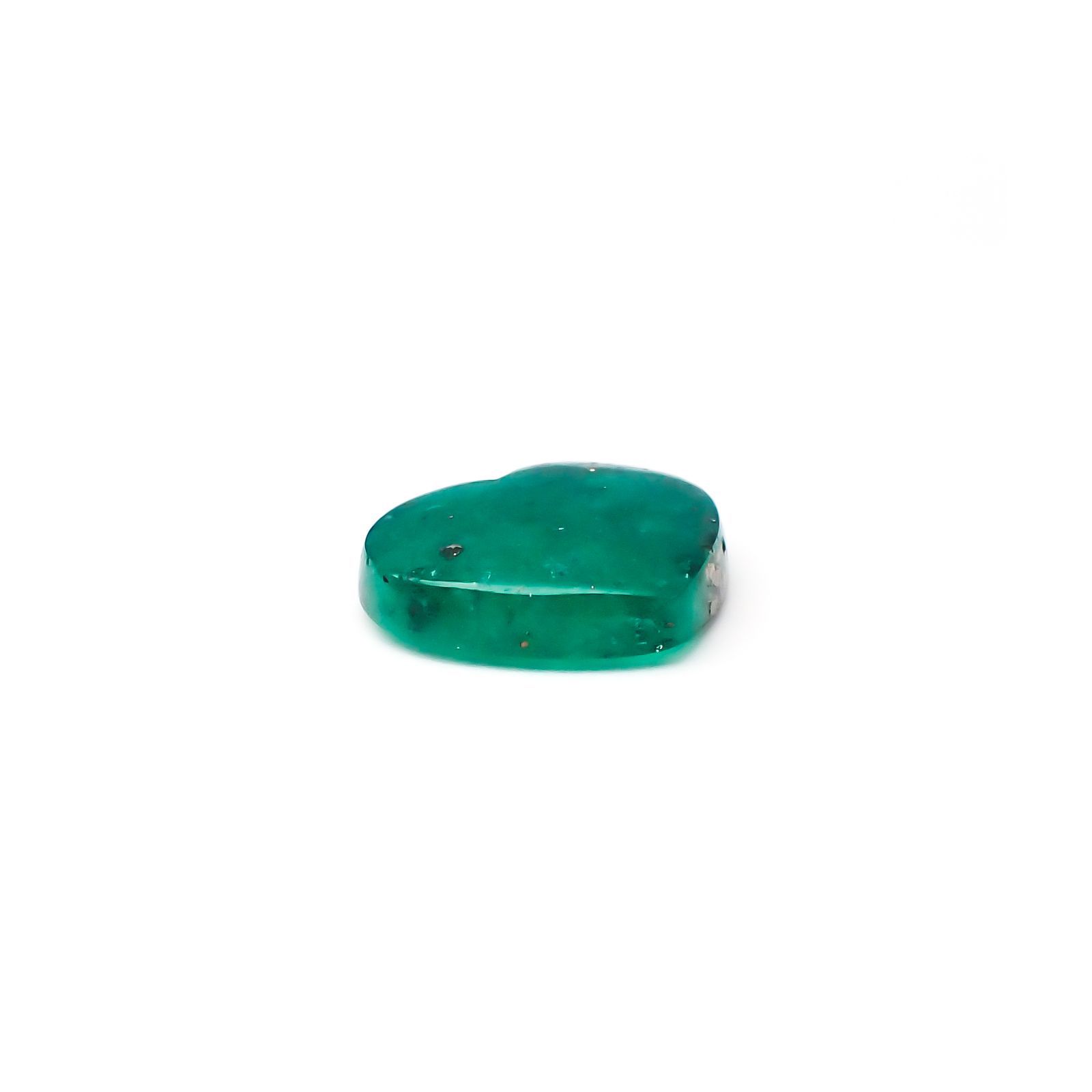 パイライトインエメラルド(宝石名パイライトインエメラルド) コロンビア・チボール鉱山産 4.725ct 彩珠鑑付[250611504]11.8×13.7mm前後