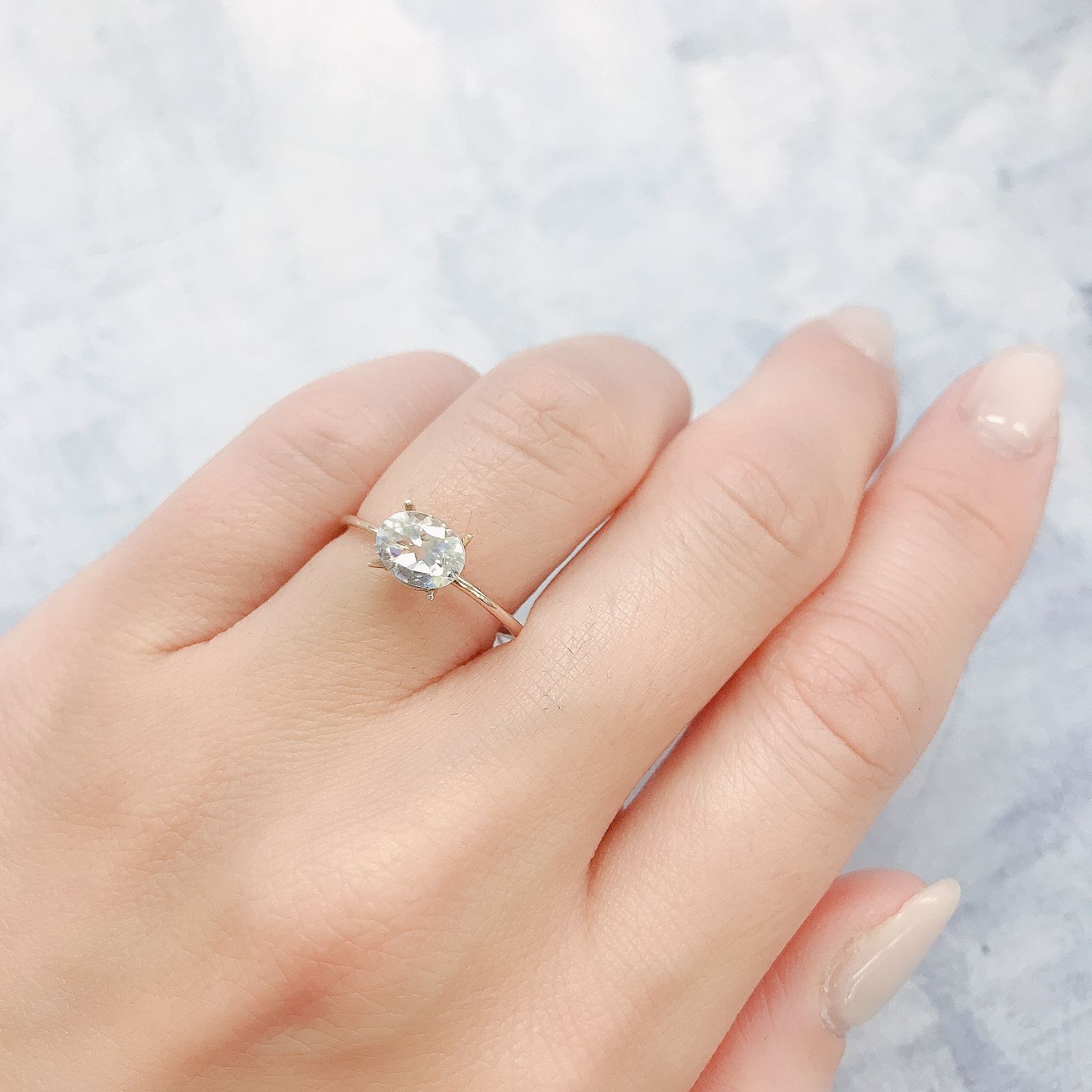 レインボームーンストーン(宝石名ラブラドライト)タンザニア産 0.82ct 識別済[220115455]6.9x5.4mm前後