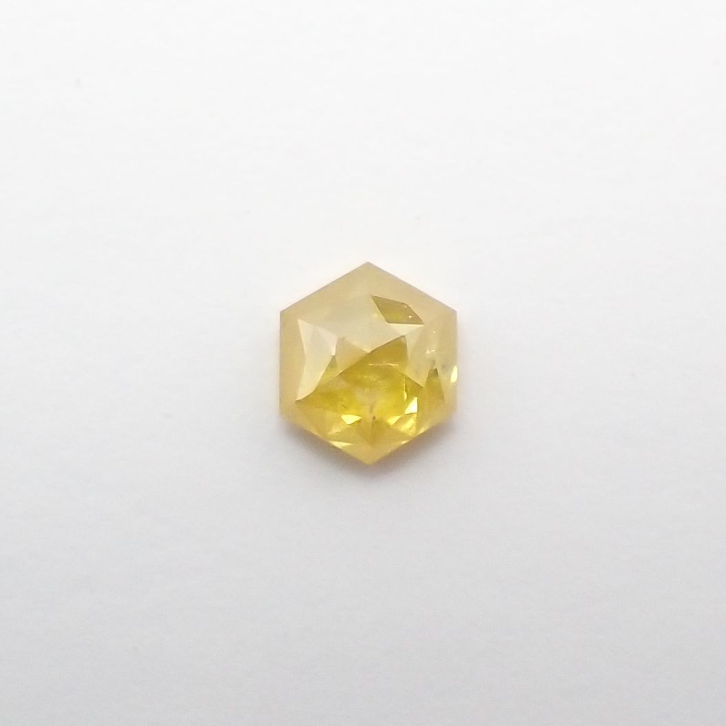 ◇ヘキサゴンアンティークカット◇イエローダイヤモンド ルース 0.1ct