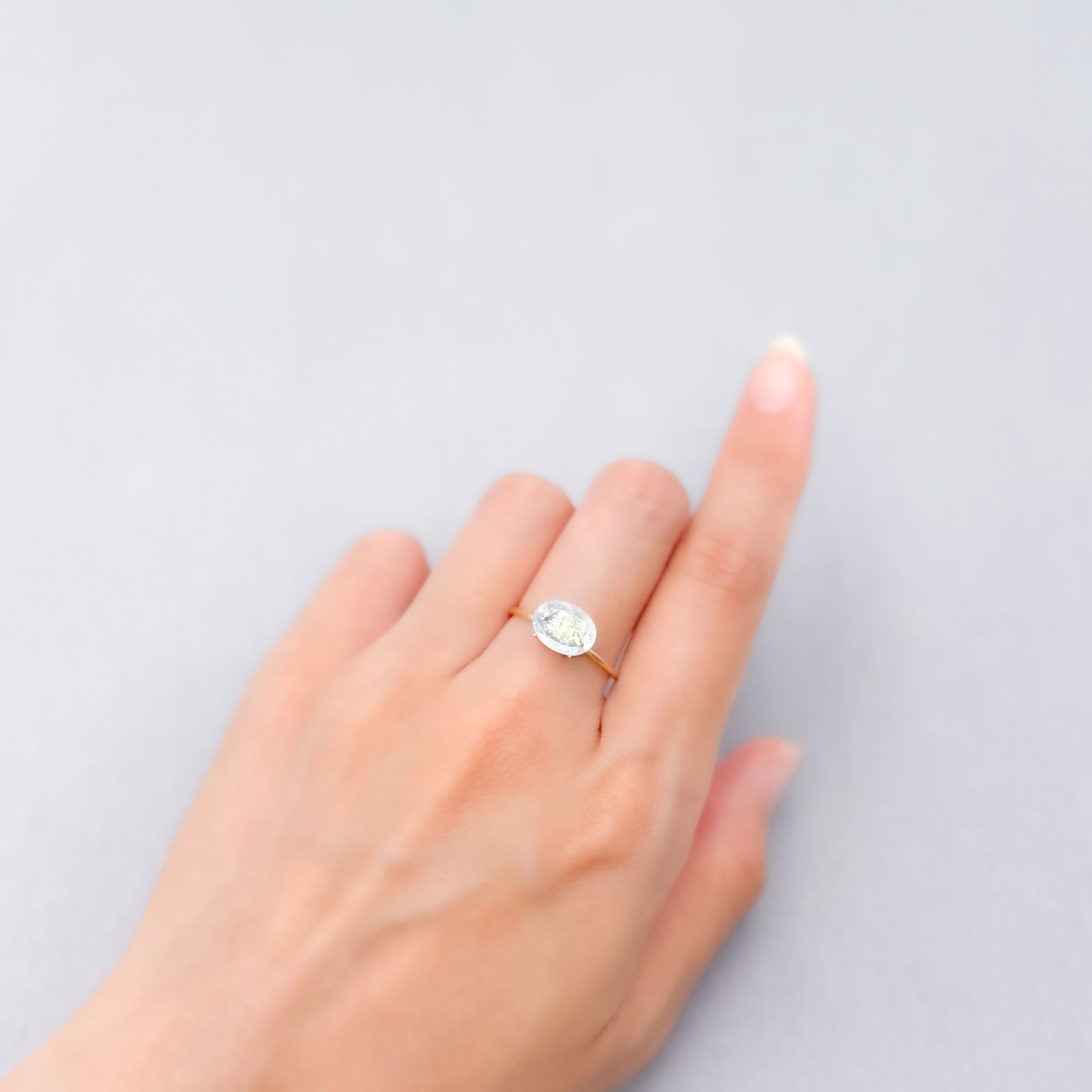 イリデッセンスアクアマリン ブラジル産 1.78ct [250730712]9.7x7.4mm前後