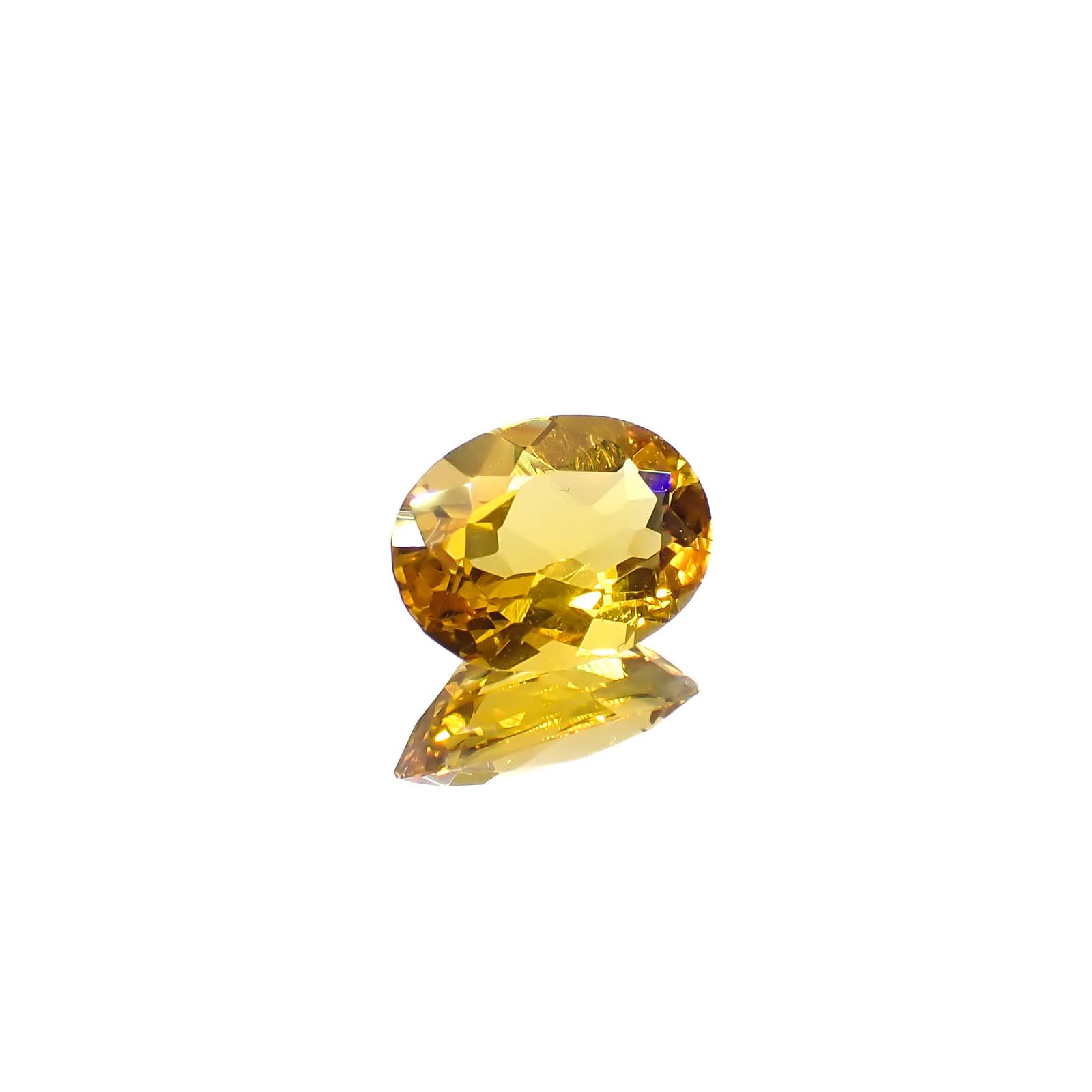 ゴールデンベリル(宝石名ゴールデン・ベリル)ブラジル産 0.87ct 識別済[250530348]7.9x5.8mm前後