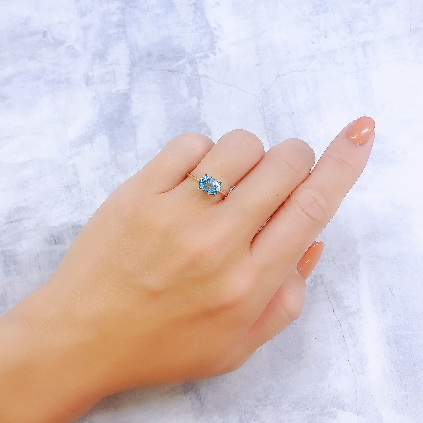 バイカラーブルージルコン カンボジア産 2.08ct [251018642]8.1x6.1mm前後