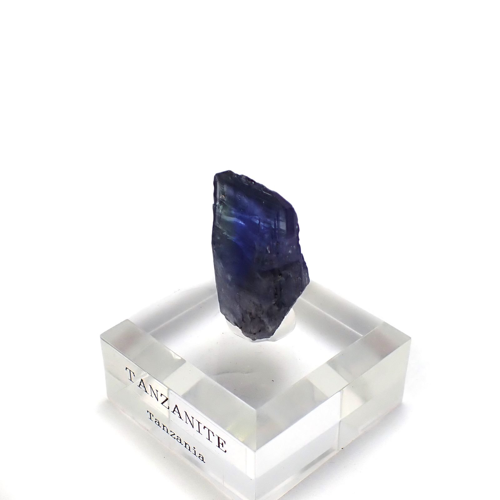 バイカラータンザナイト原石 タンザニア産 アクリル台座付き 50.31ct(10.06g) / 10.5x16.7x30.1mm前後 [260632369]