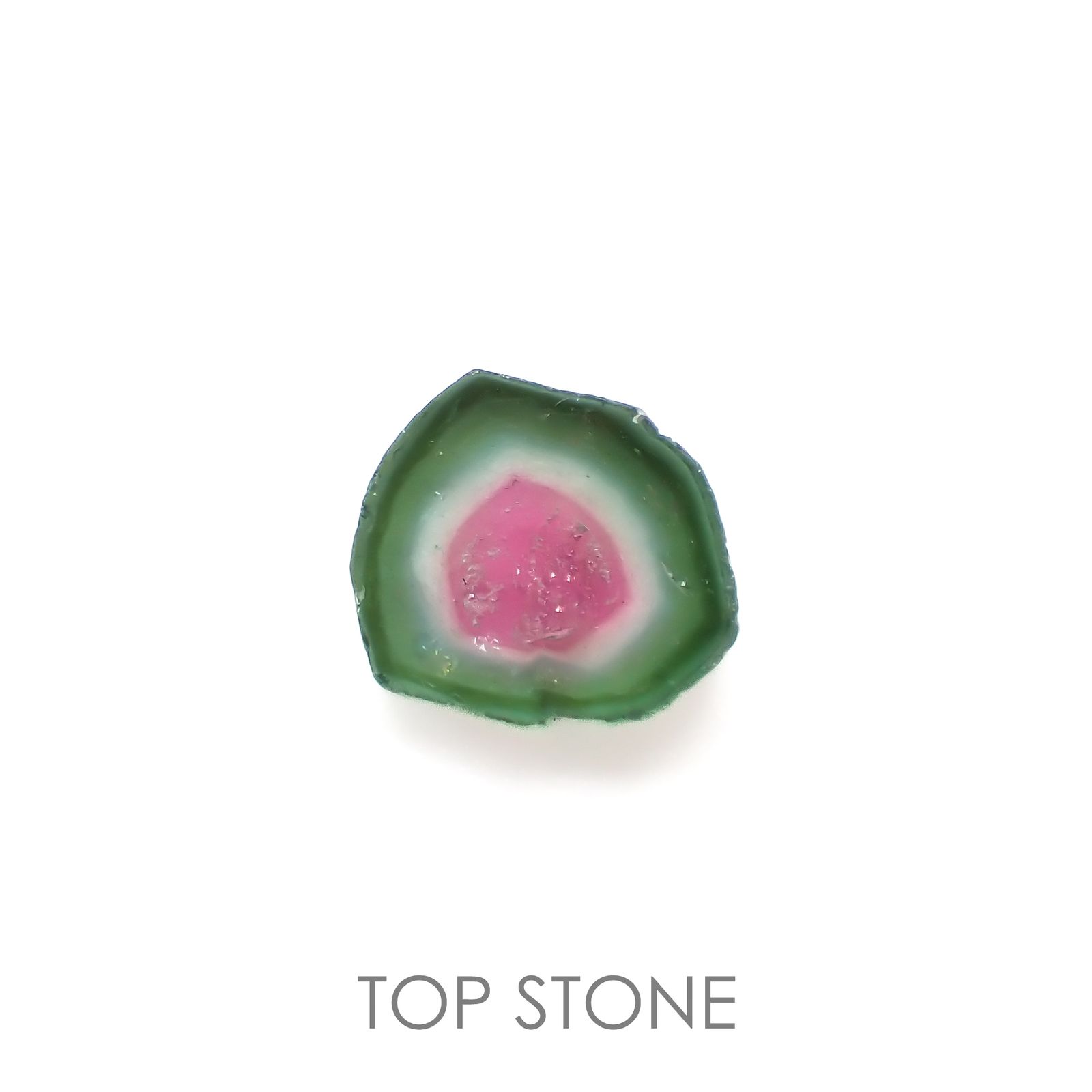 ウォーターメロントルマリン 原石スライス コンゴ民主共和国産 4.04ct[221018613]10.6x10.1mm前後