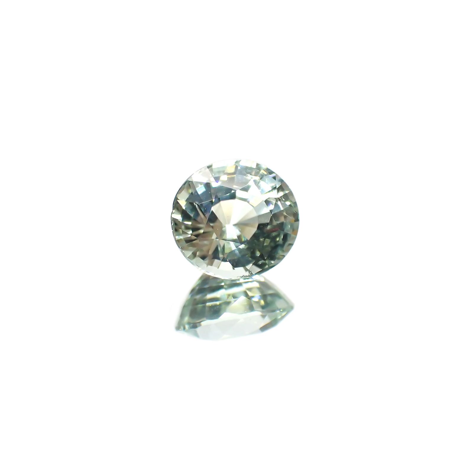 ミントトルマリン(宝石名ライトグリーン・トルマリン) ルワンダ産 1.443ct ソ付(彩珠)[21019997]7.3×6.8mm前後