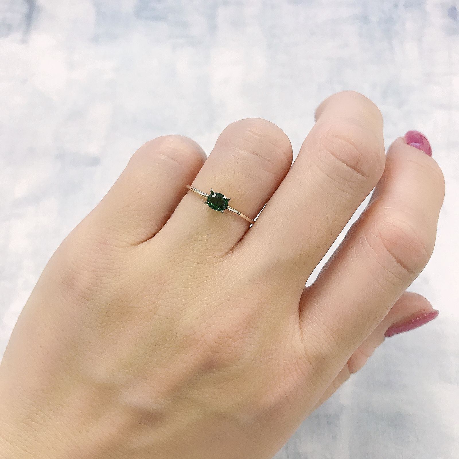クロムトルマリン タンザニア産 0.22ct[220114168]4.7x3.8mm前後