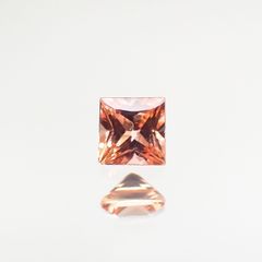 ◇プリンセスカット◇パパラチャサファイア ソーティング付き スリランカ産 ルース 0.097ct[210812606]2.4×2.4mm前後